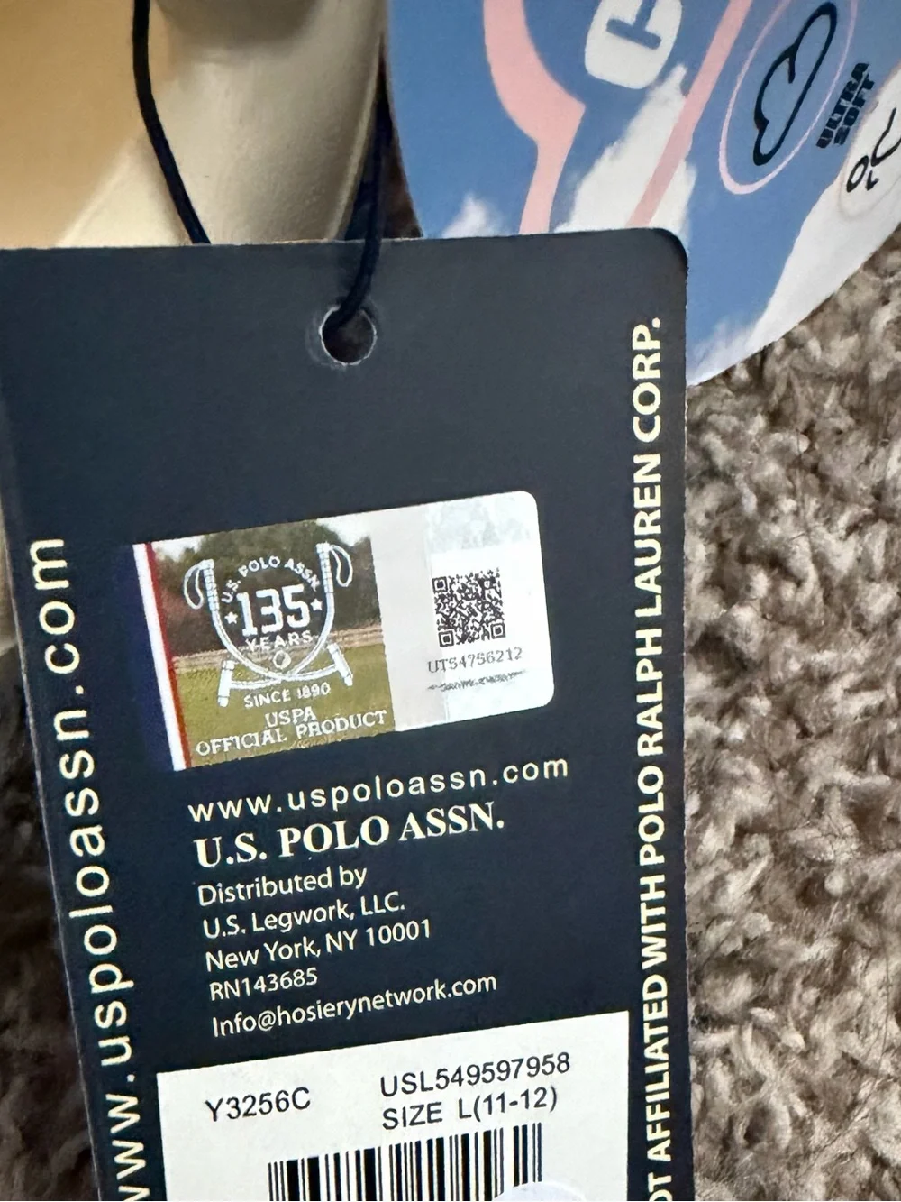 U.S. Polo Assn. Cream Slide Sandals with Pink Logo Accent